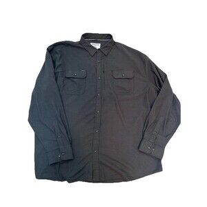 Poncho Men's 3XL Long Sleeve Button Up Shirt Magnetic Pockets Gray